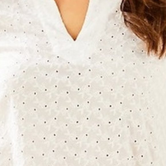 Lilly Pulitzer White Fishy Eyelet Top.  SZ S - Picture 4 of 4